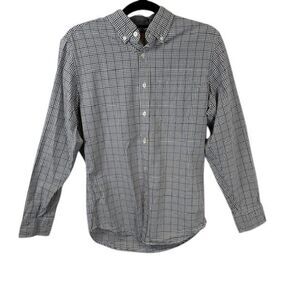 J. Crew Men's Button Down Shirt Tailored Khaki Brown Blue Check Size Small